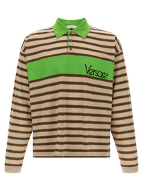 Versace Intarsia Polo Shirt Gold