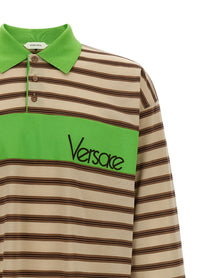 Versace Intarsia Polo Shirt Gold