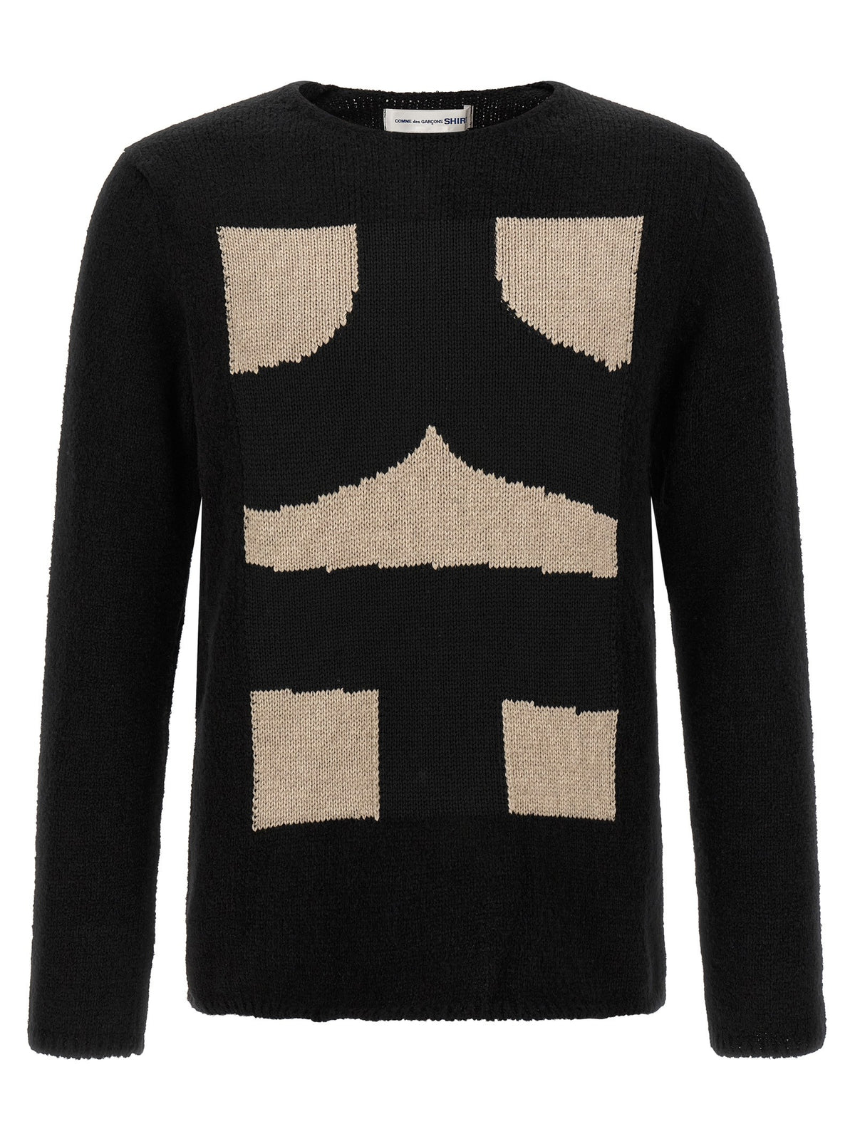 Comme Des Garcons Shirt Intarsia Sweater Black