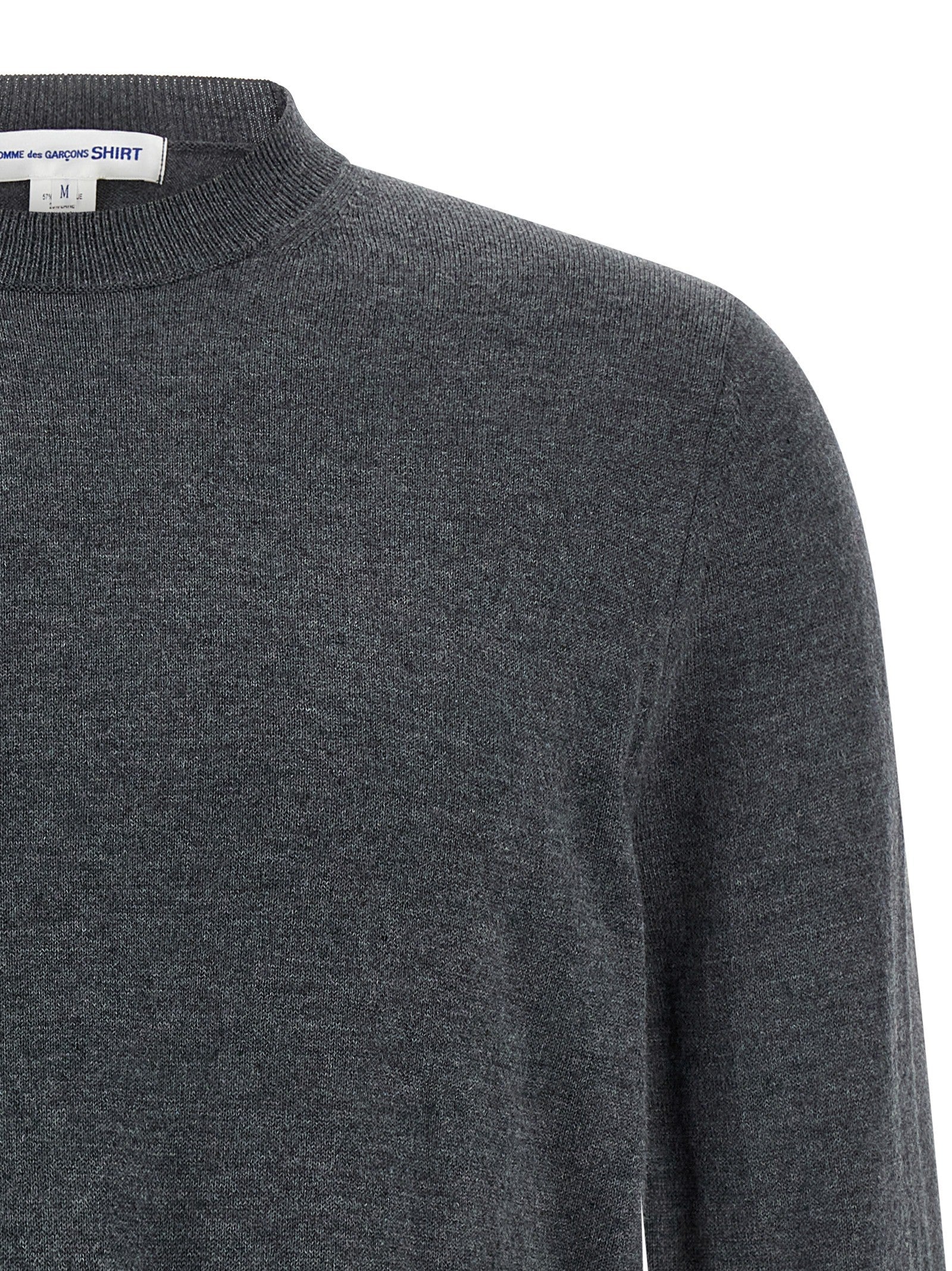 Comme Des Garcons Shirt Intarsia Sweater Grey