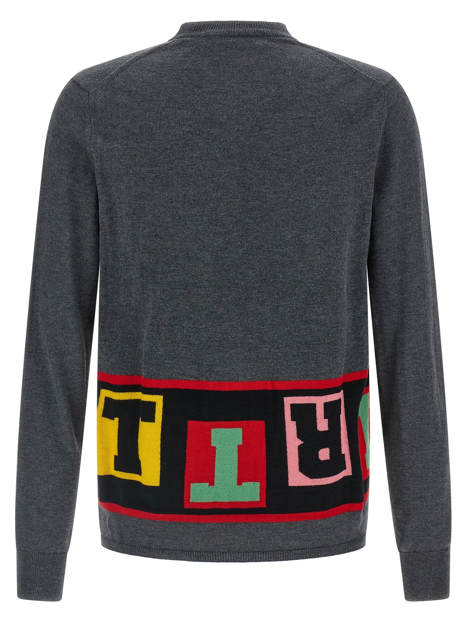 Comme Des Garcons Shirt Intarsia Sweater Grey