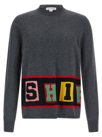 Comme Des Garcons Shirt Intarsia Sweater Grey