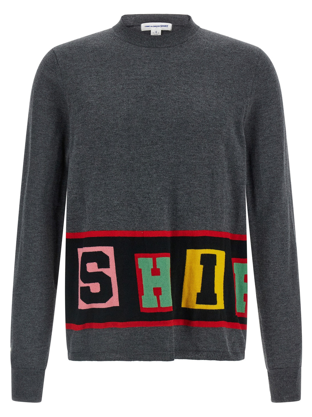 Comme Des Garcons Shirt Intarsia Sweater Grey