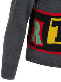 Comme Des Garcons Shirt Intarsia Sweater Grey