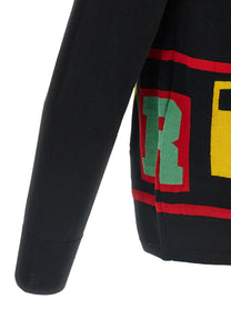 Comme Des Garcons Shirt Intarsia Sweater Black