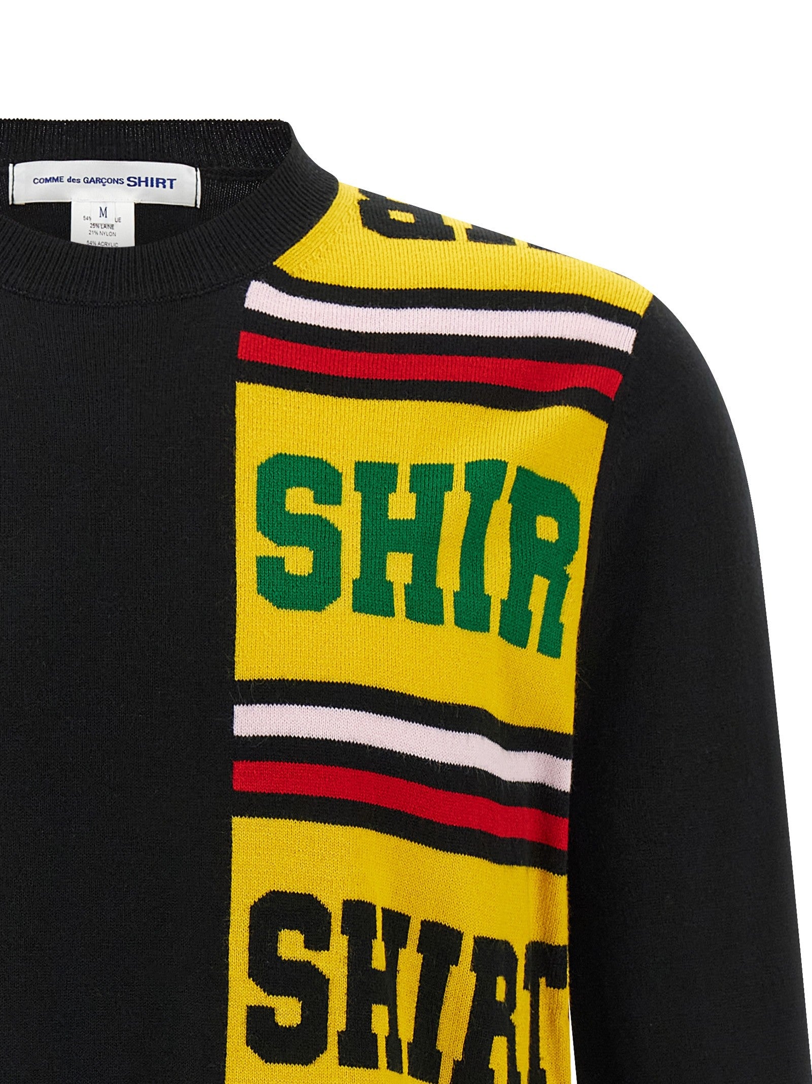 Comme Des Garcons Shirt Intarsia Sweater Black