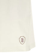 Brunello Cucinelli Interlock Cotton Bermuda Shorts White, view 5
