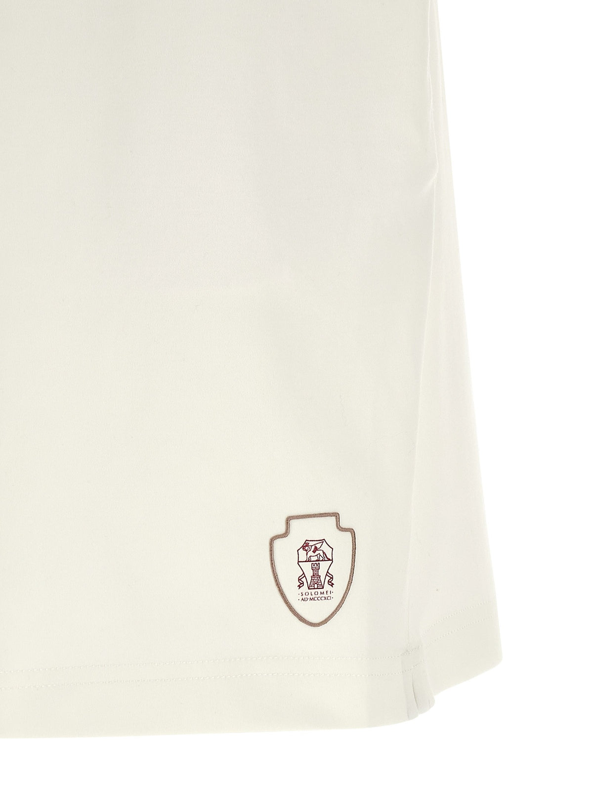 Brunello Cucinelli Interlock Cotton Bermuda Shorts White, view 5