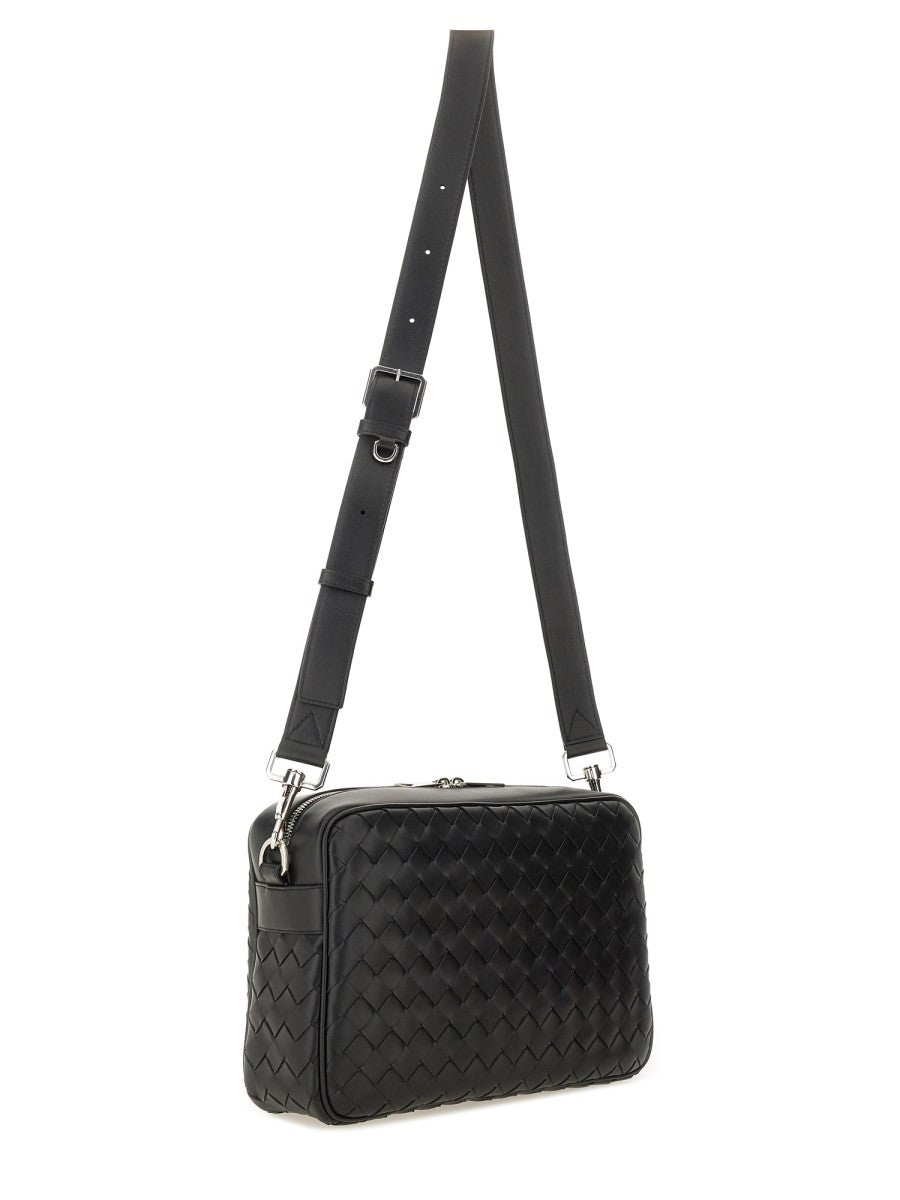Bottega Veneta Unisex Intracciated Room Bag Black