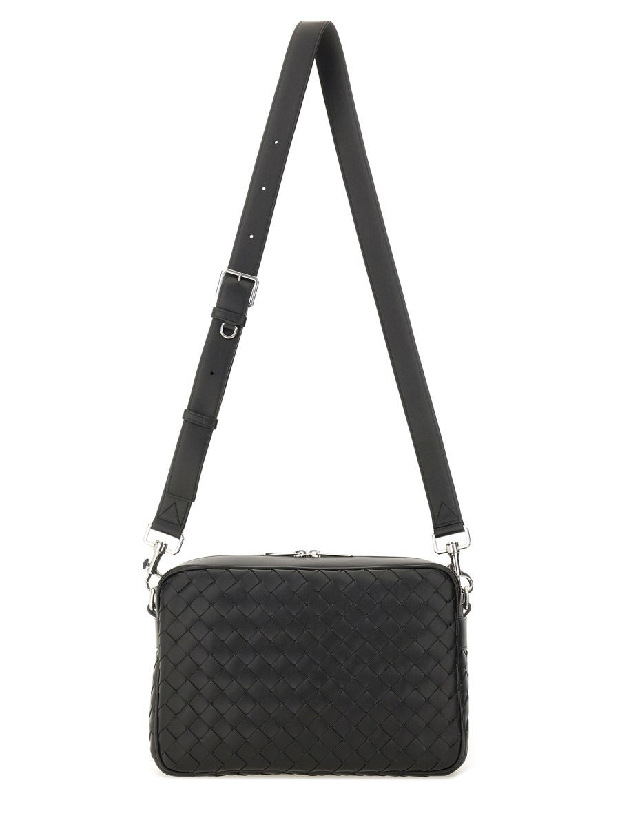 Bottega Veneta Unisex Intracciated Room Bag Black