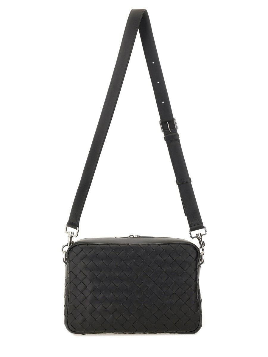 Bottega Veneta Unisex Intracciated Room Bag Black