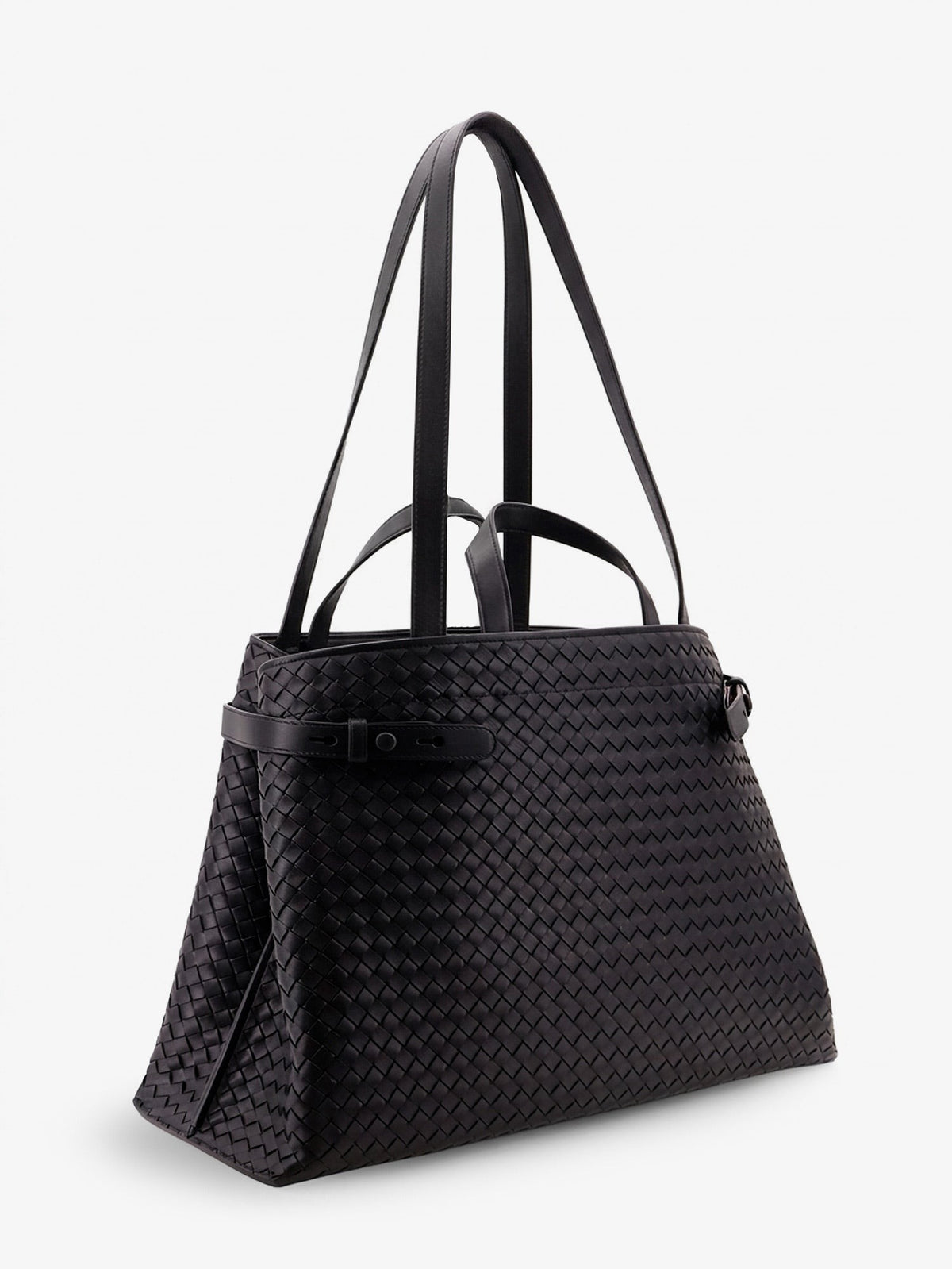 Bottega Veneta Men's Intreccio Leather Shoulder Bag Black