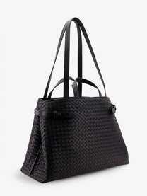 Bottega Veneta Men's Intreccio Leather Shoulder Bag Black