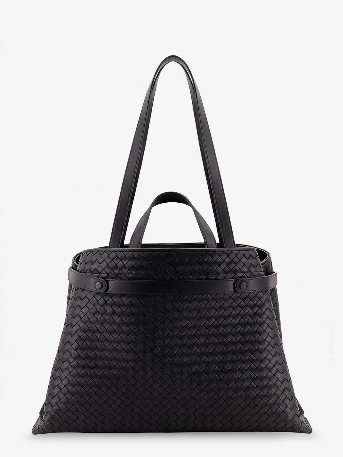 Bottega Veneta Men's Intreccio Leather Shoulder Bag Black