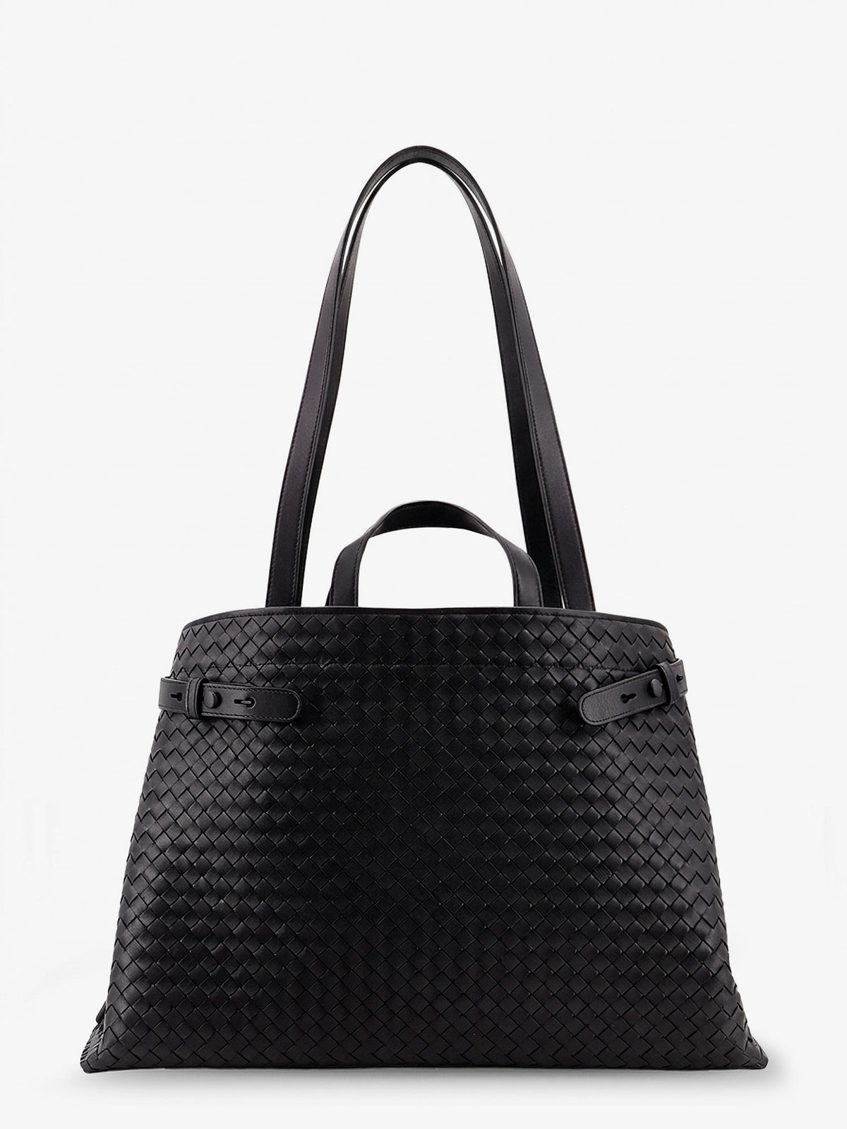 Bottega Veneta Men's Intreccio Leather Shoulder Bag Black