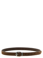 Brunello Cucinelli Inverted Leather Belt Brown