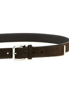 Brunello Cucinelli Inverted Leather Belt Brown, view 3