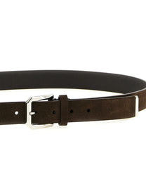 Brunello Cucinelli Inverted Leather Belt Brown, view 3