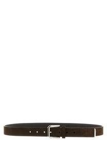 Brunello Cucinelli Inverted Leather Belt Brown