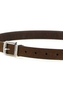 Brunello Cucinelli Inverted Leather Belt Brown, view 3