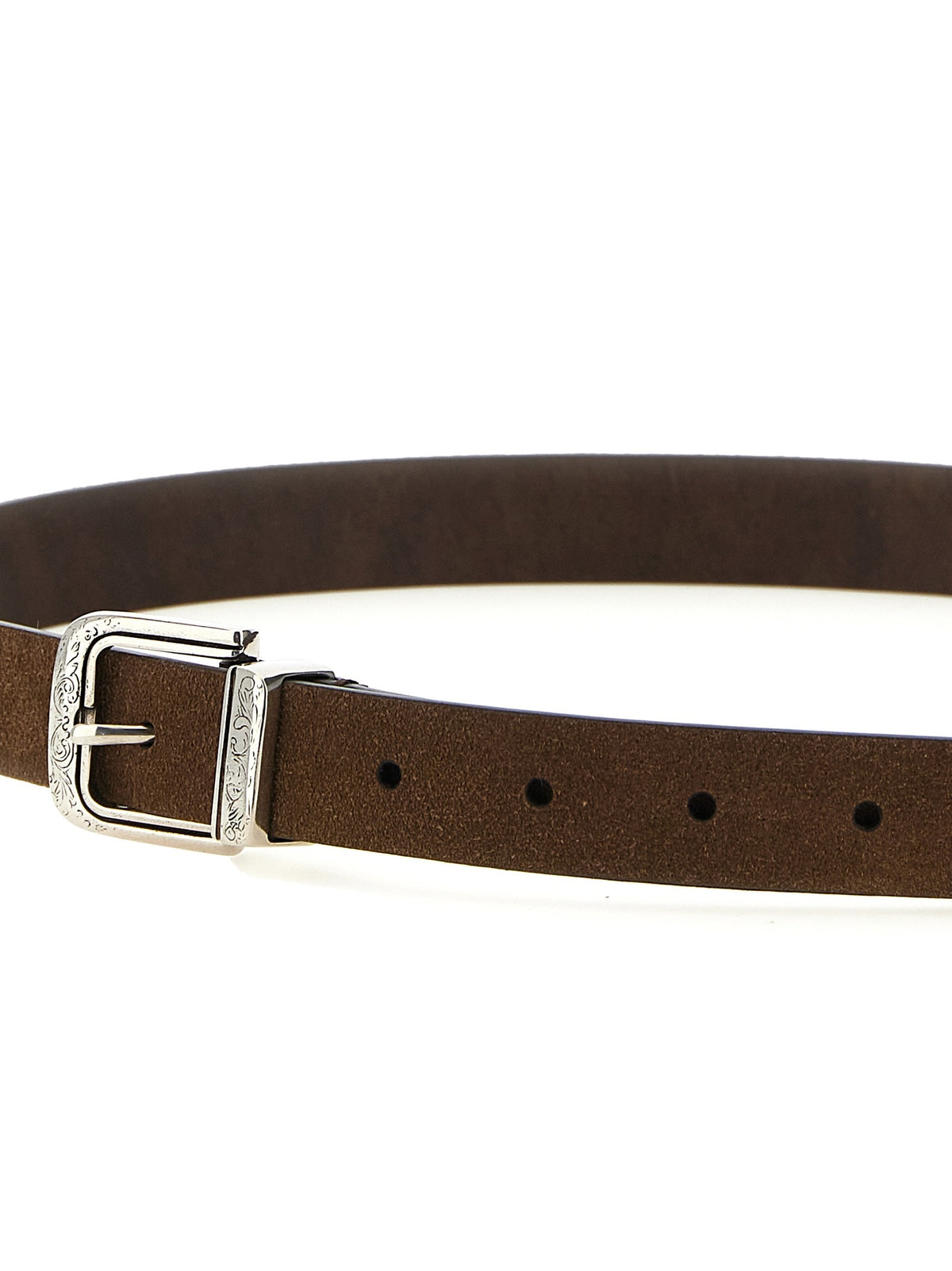 Brunello Cucinelli Inverted Leather Belt Brown, view 3