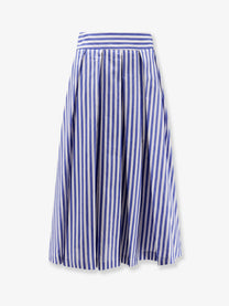 Lavi Women's Iris Striped Cotton Skirt Blue