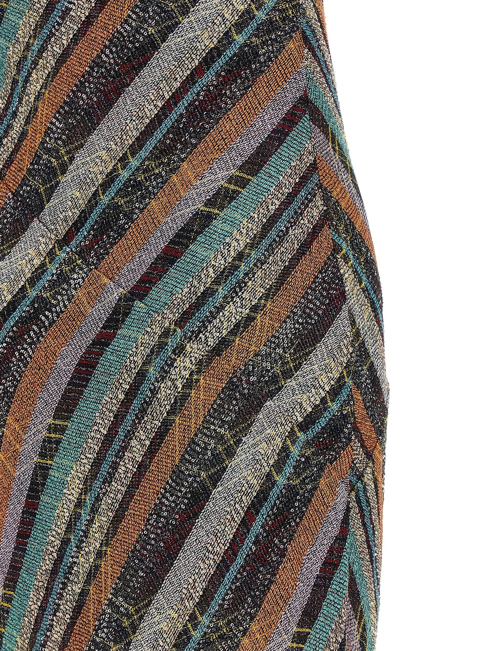 Missoni Irregular Zig Zag Dress Gold