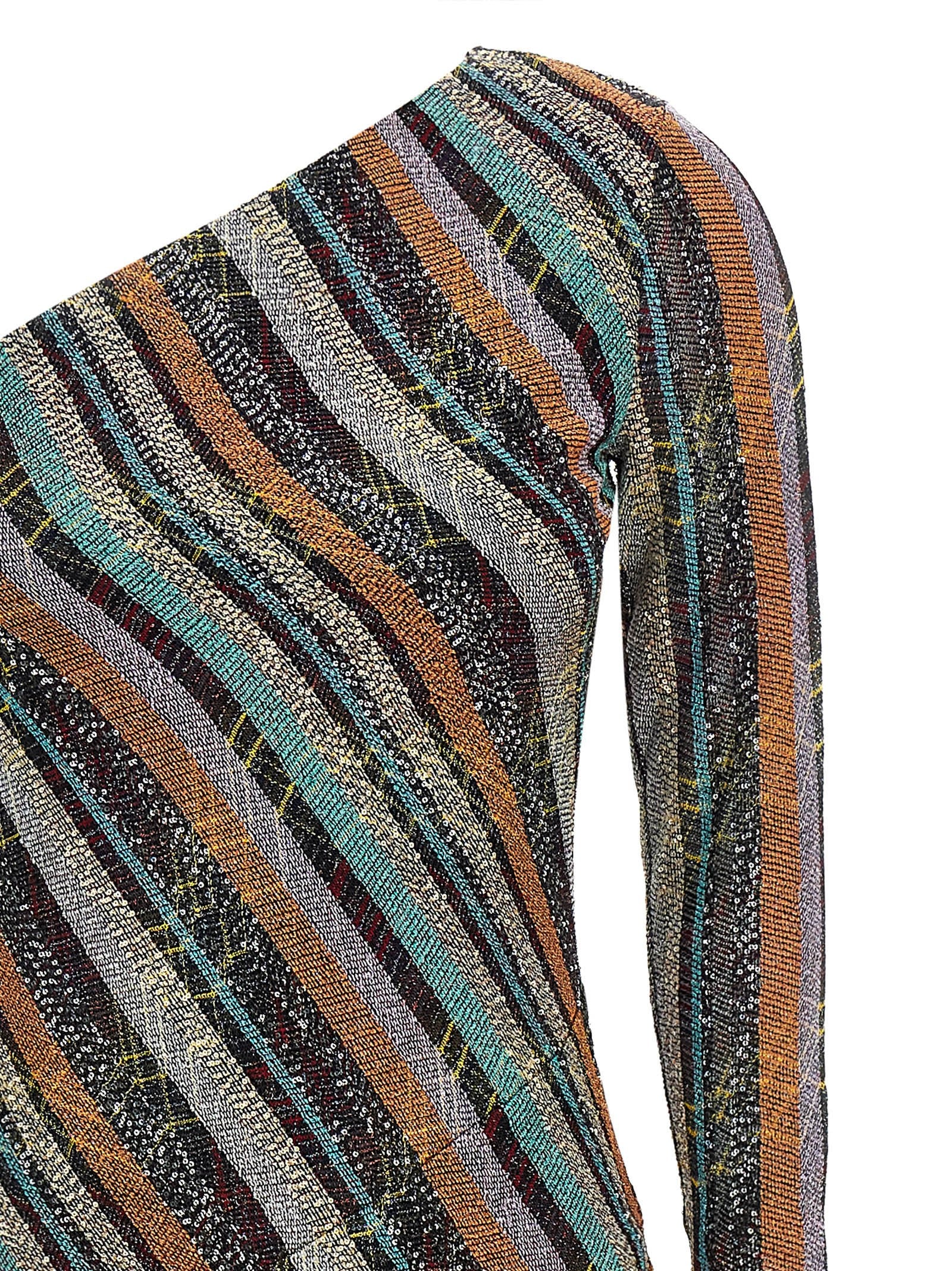 Missoni Irregular Zig Zag Dress Gold