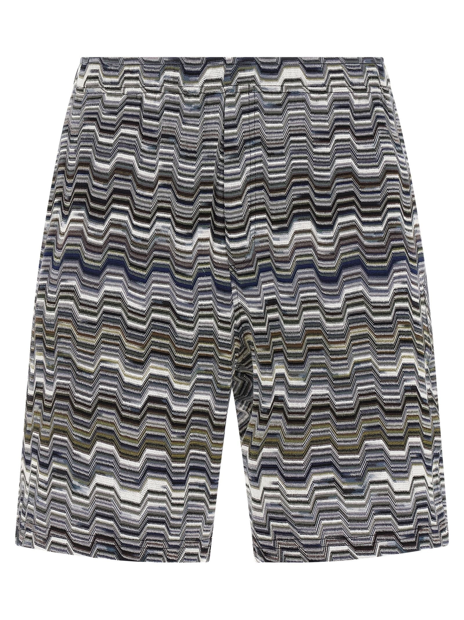 Missoni Irregular Zigzag Bermuda Shorts Green
