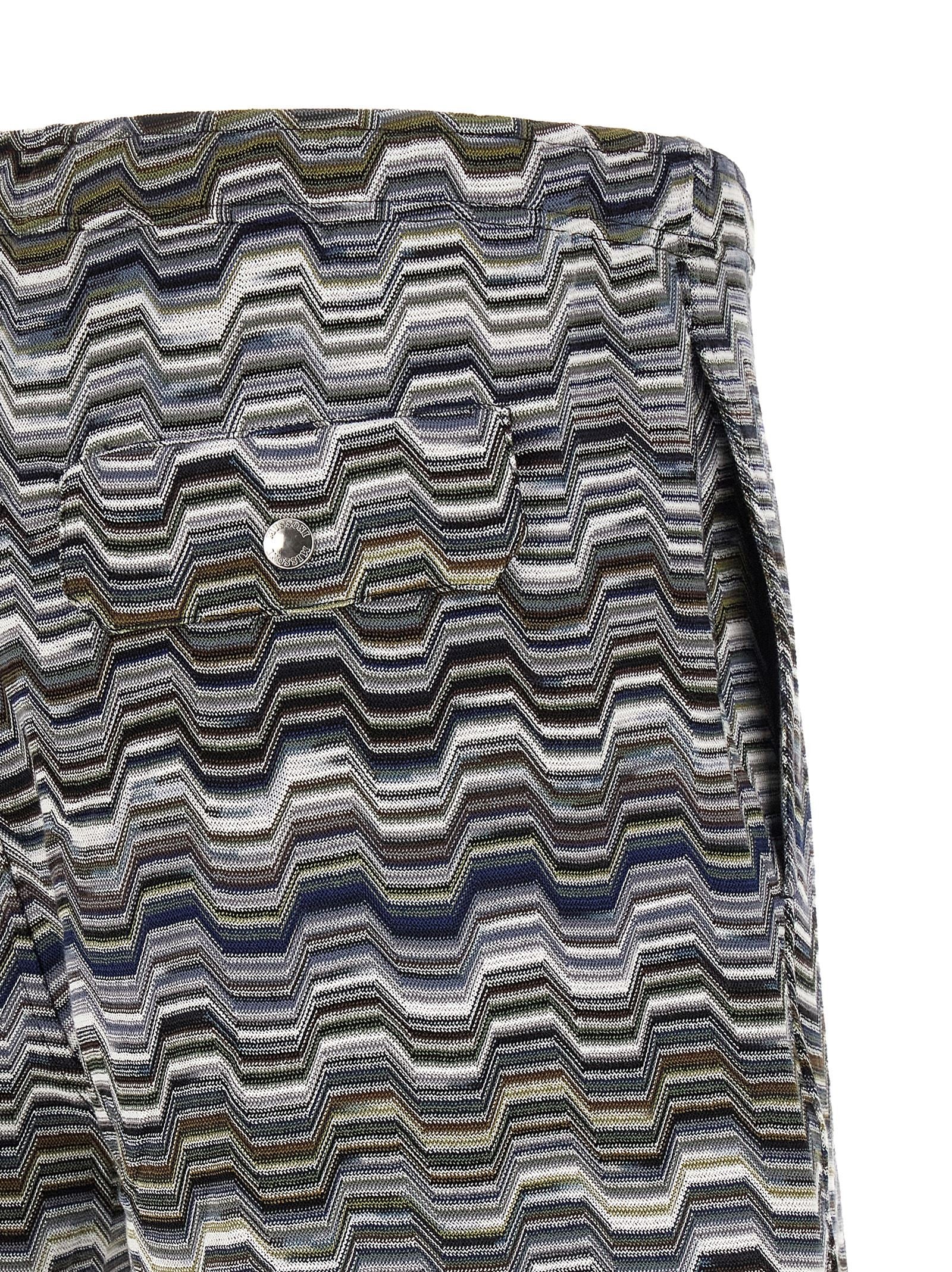 Missoni Irregular Zigzag Bermuda Shorts Green