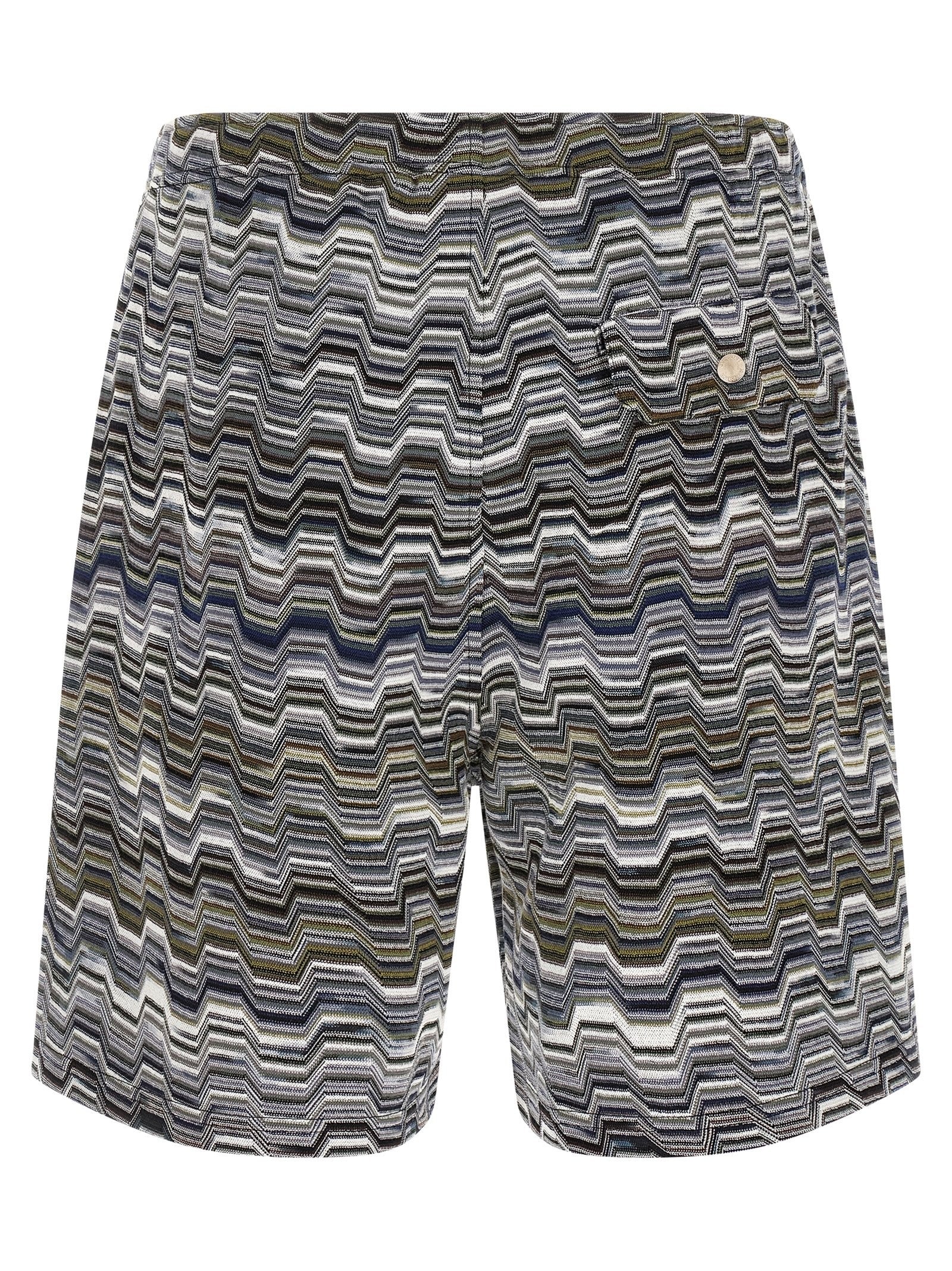 Missoni Irregular Zigzag Bermuda Shorts Green