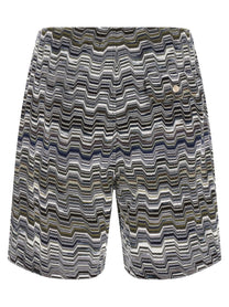 Missoni Irregular Zigzag Bermuda Shorts Green