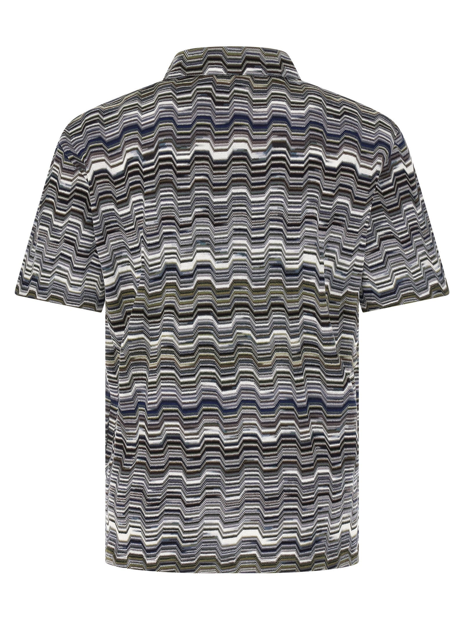 Missoni Irregular Zigzag Polo Shirt Green