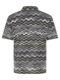 Missoni Irregular Zigzag Polo Shirt Green