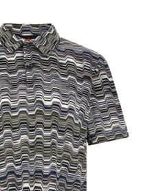 Missoni Irregular Zigzag Polo Shirt Green