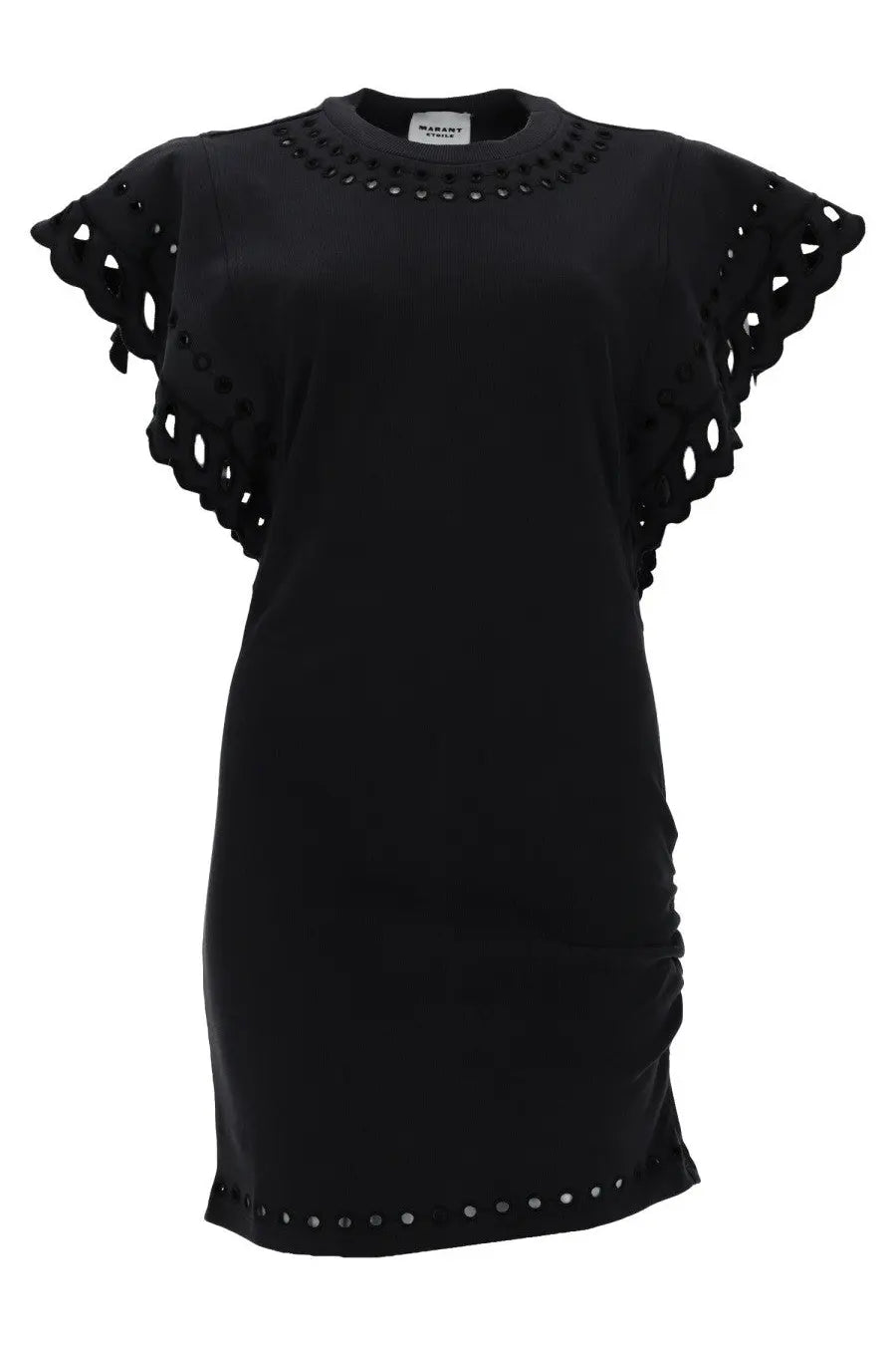 Isabel Marant Étoile women’s abito orlane black dress with fitted silhouette and lace detailing on sleeves and hem