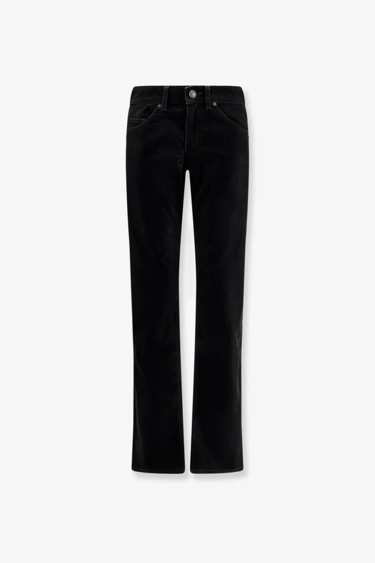 Isabel marant étoile women’s kelsie black velvet flare jeans with sleek straight-leg cut and classic five-pocket design
