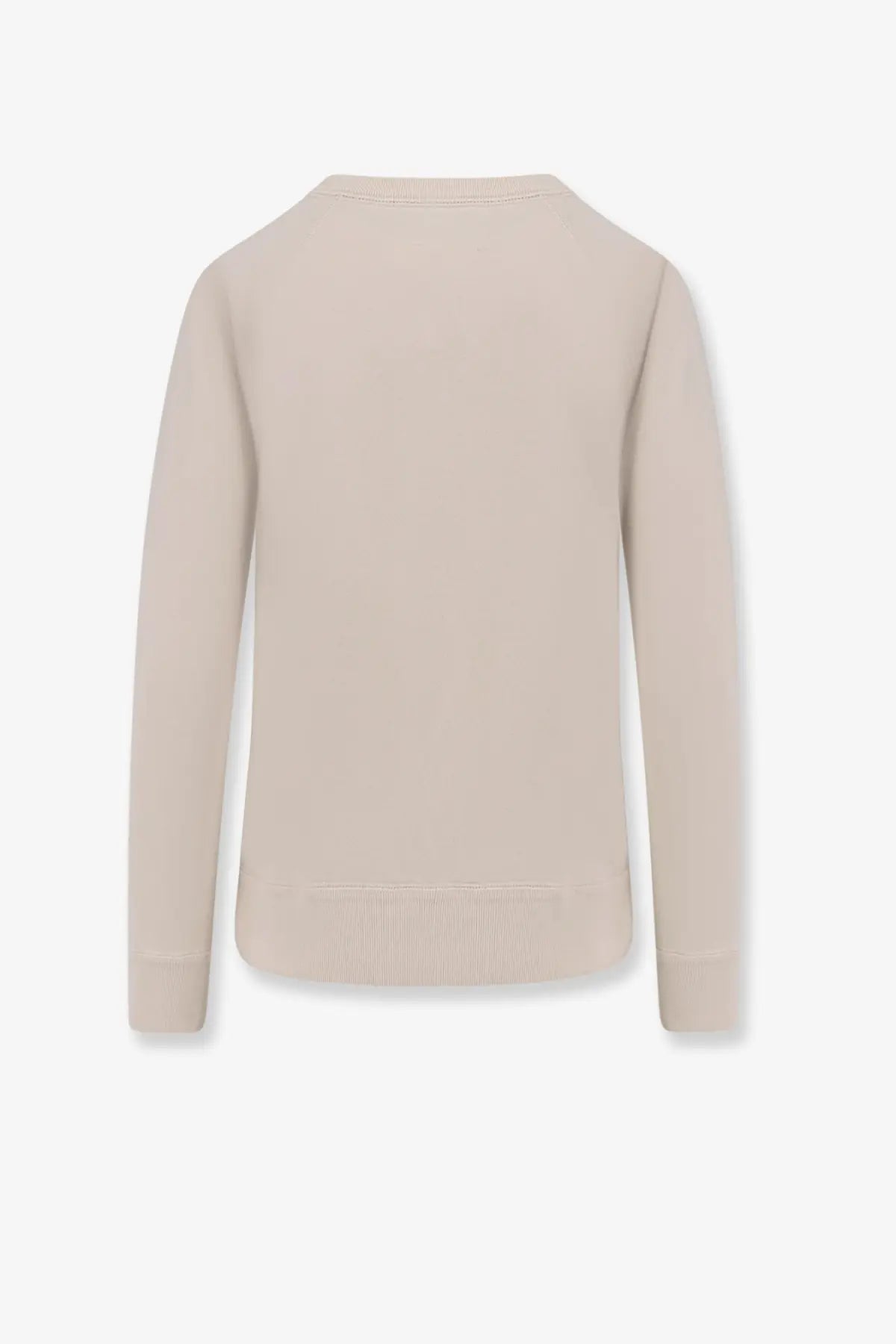 Beige long-sleeved crewneck sweater with ribbed cuffs and hem in organic cotton by Isabel Marant Étoile