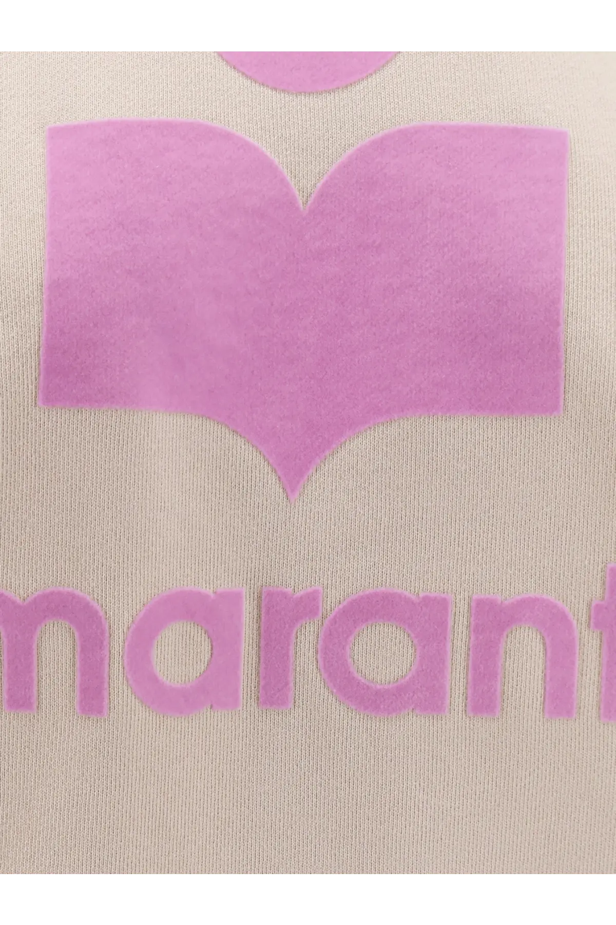 Isabel Marant étoile women’s beige organic cotton t-shirt with bold pink open book graphic and marant text below