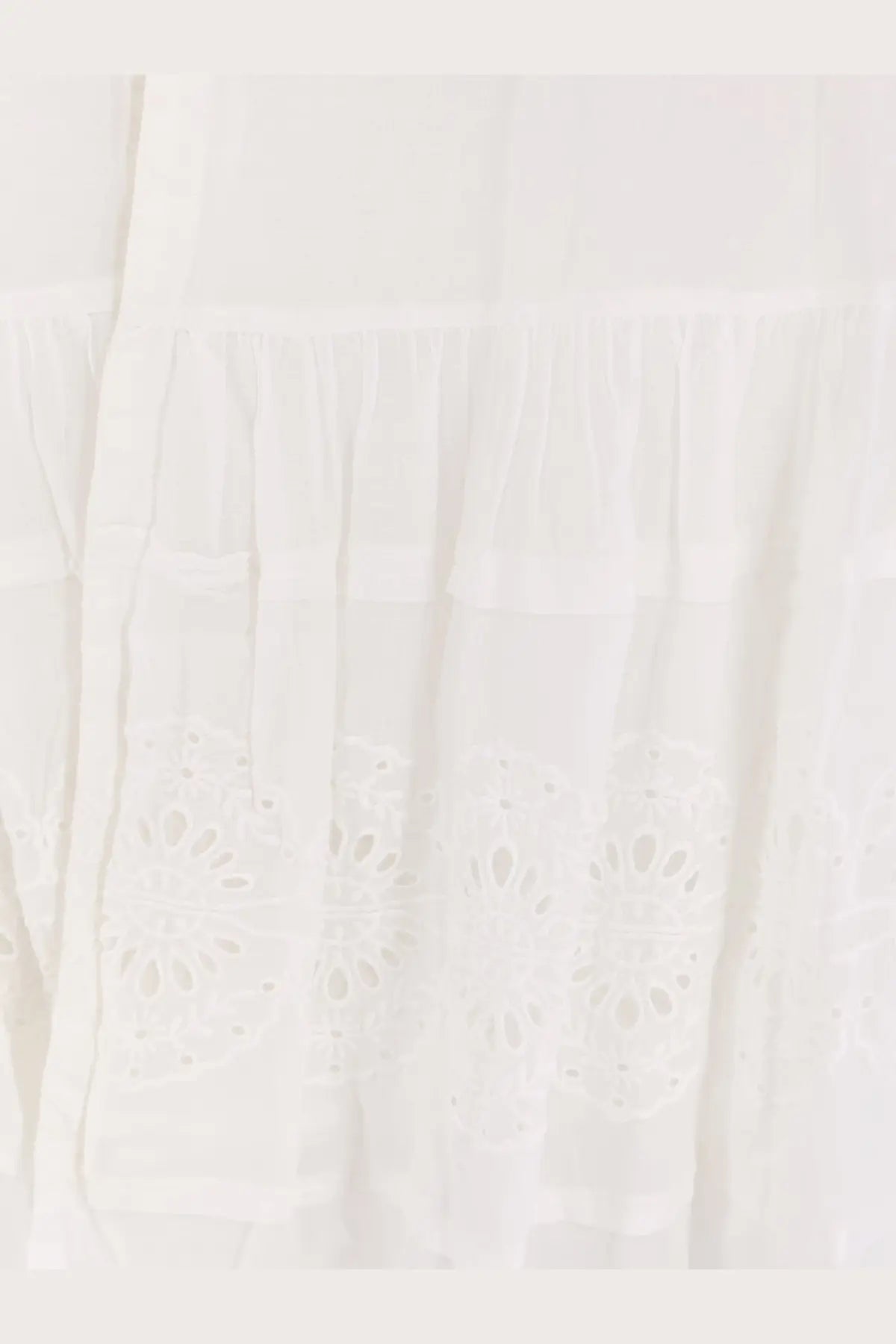 Isabel Marant Étoile white organic cotton skirt with delicate eyelet lace embroidery for women