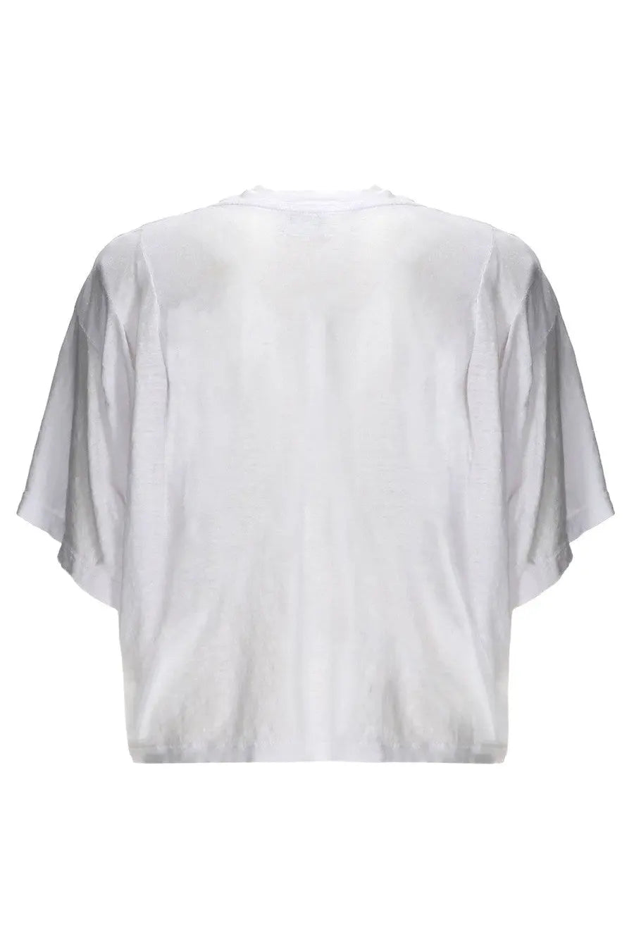 Isabel Marant Étoile women’s white cropped t-shirt with loose short sleeves and round neckline in cotton blend