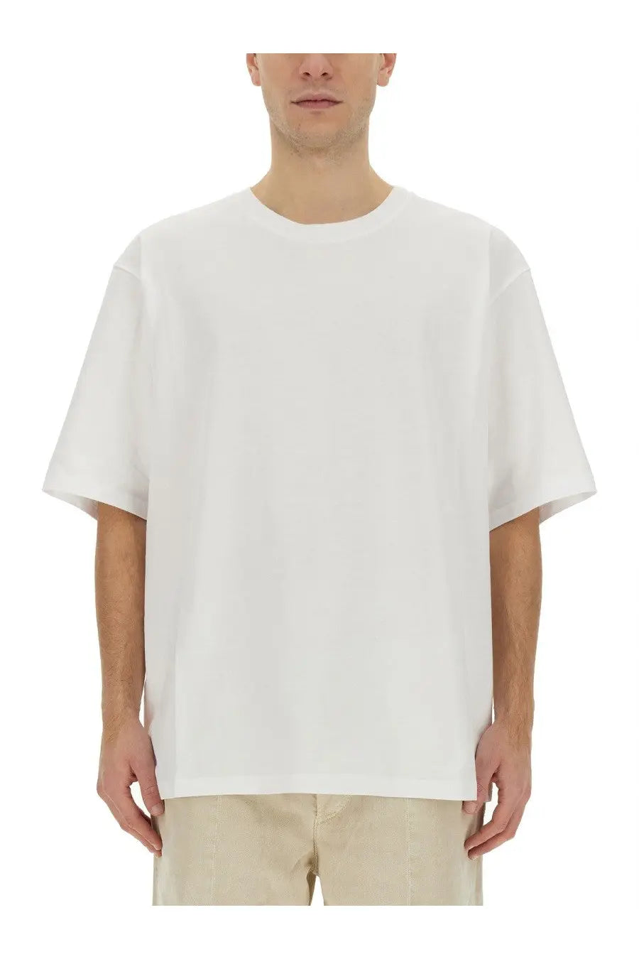 Isabel Marant men’s Guizy white oversized crew neck t-shirt with short sleeves made from soft cotton