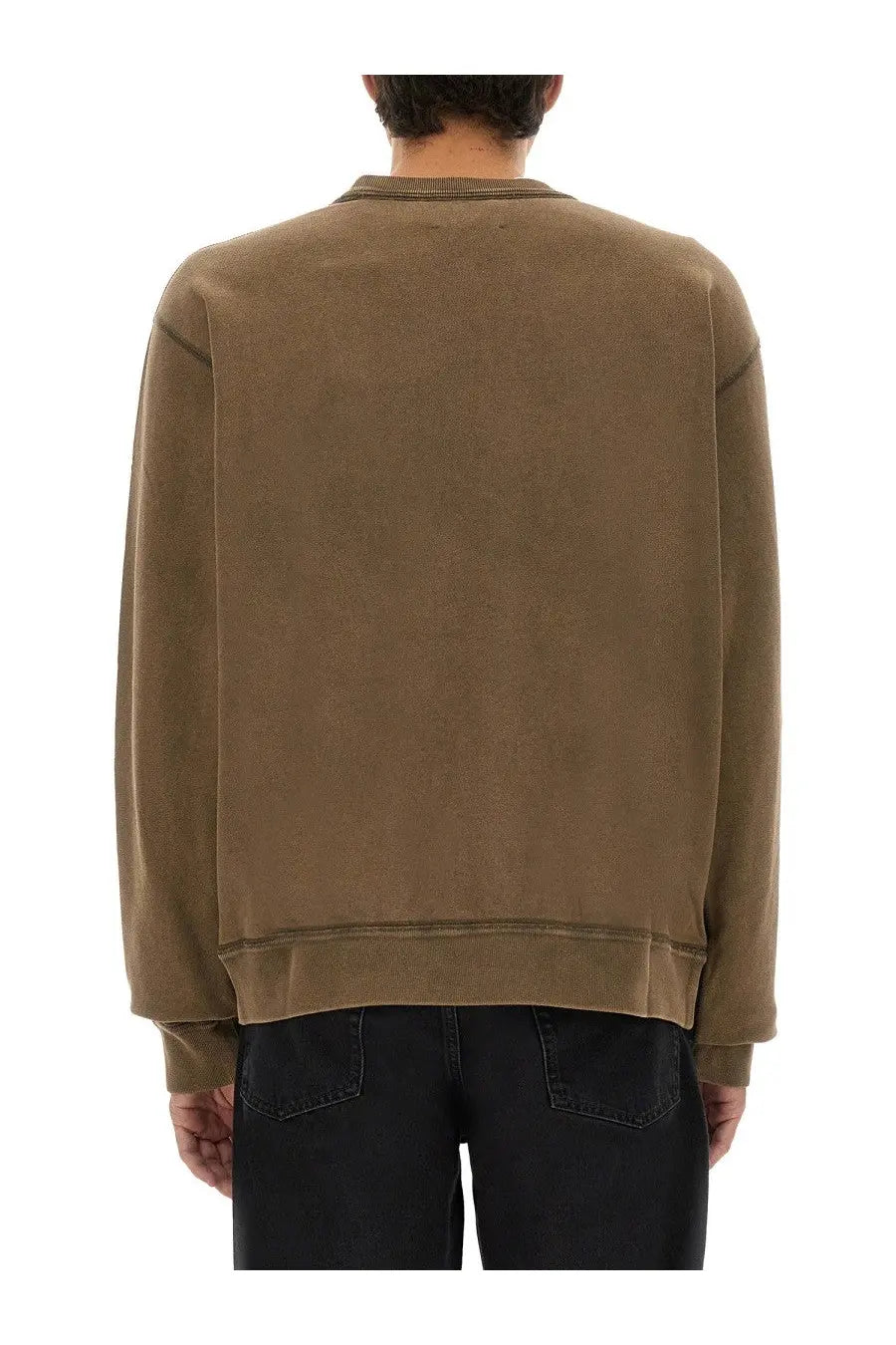 Isabel Marant Men’s Mikoy sweatshirt brown relaxed-fit with soft worn texture and ribbed cuffs