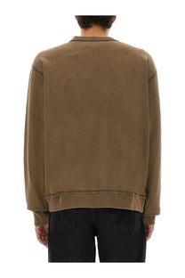 Isabel Marant Men’s Mikoy sweatshirt brown relaxed-fit with soft worn texture and ribbed cuffs