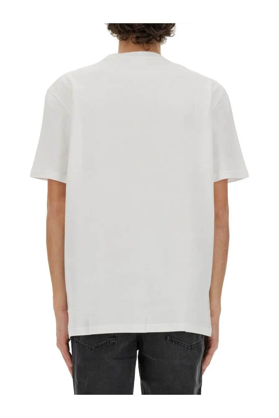 Isabel marant men’s white cotton t-shirt with relaxed fit and simple crew neckline front view