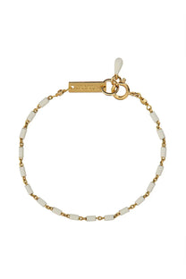 Isabel Marant women’s gold-toned bracelet with alternating white rectangular beads and delicate chain links