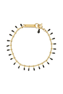 Isabel Marant women’s gold-toned chain bracelet with evenly spaced black teardrop beads bracciale casablanca black