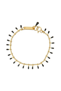Isabel Marant women’s gold-toned chain bracelet with black teardrop-shaped charms bracciale casablanca black