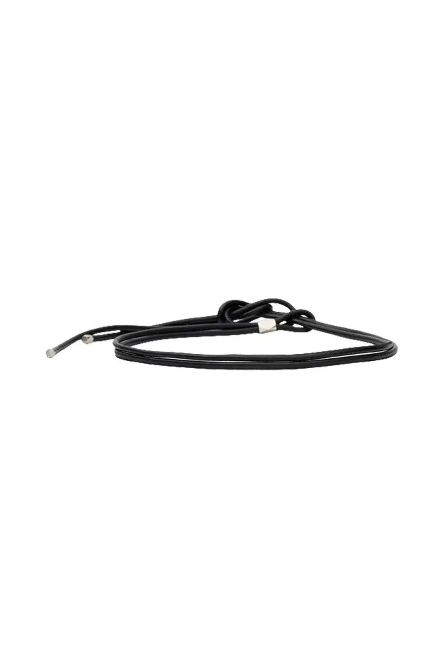 Isabel Marant women’s cintura silvia black leather cord bracelet with silver metal clasp and adjustable knot design