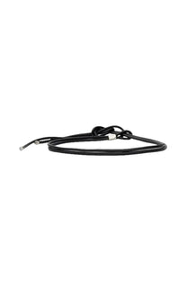 Isabel Marant women’s cintura silvia black leather cord bracelet with silver metal clasp and adjustable knot design